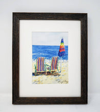Load image into Gallery viewer, Lunchtime: Beach watercolor painting beach print ocean decor watercolor original beach painting Leigh Barry Watercolors print framed - Leigh Barry Watercolors
