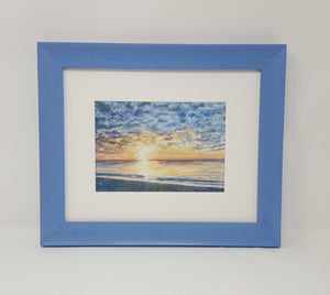 Mackerel Sky: Sunrise Watercolor Print Giclee watercolor ocean painting ocean beach print beach wall decor coastal wall art seascape - Leigh Barry Watercolors