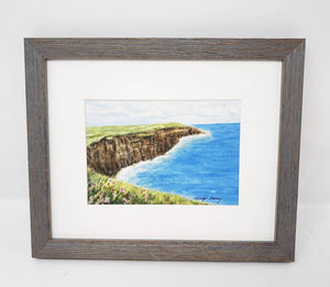CLIFFS OF MOHER Ireland landscape painting giclee or original watercolor print Ireland print Irish wall art Irish framed painting - Leigh Barry Watercolors