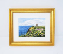 Load image into Gallery viewer, O&#39;Brien&#39;s Tower Cliffs of Moher Ireland Painting giclee print or original watercolor Irish art Ireland landscape Ireland gift Irish gift - Leigh Barry Watercolors
