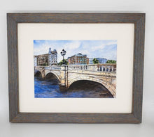 Load image into Gallery viewer, O&#39;Connell Bridge, Dublin Ireland Watercolor Prints or Original Painting, River Liffey Dublin print, Irish art, Ireland landscape, Dublin Art
