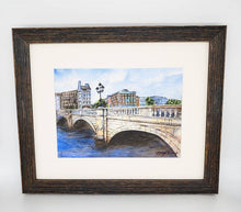 Load image into Gallery viewer, O&#39;Connell Bridge, Dublin Ireland Watercolor Prints or Original Painting, River Liffey Dublin print, Irish art, Ireland landscape, Dublin Art
