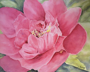 Pink Peony Watercolor Painting, print or original painting, Peony Art, pink floral watercolor art, pink floral art, framed wall art, azalea painting,