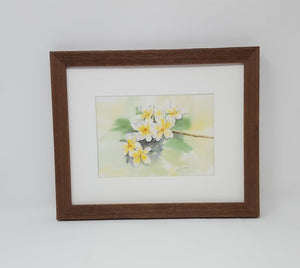 Plumeria: floral watercolor giclee print archival yellow flowers home decor wall art - Leigh Barry Watercolors
