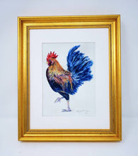 Load image into Gallery viewer, Rooster Painting Watercolor Fine Art Print Or Original Watercolor Bird Painting Framed Kitchen Art Rooster Watercolor Print - Leigh Barry Watercolors

