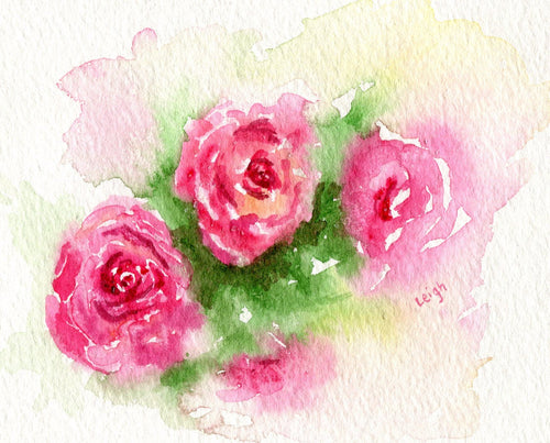 Roses: watercolor painting floral print floral painting framed art print wall decor wall art framed prints giclee print home decor archival - Leigh Barry Watercolors