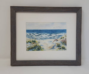 Seashore: Ocean painting ocean watercolor print seaside painting beach dunes painting beach art summer art print waves painting print giclee - Leigh Barry Watercolors