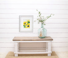 Load image into Gallery viewer, Sunflowers: watercolor floral painting watercolor sunflowers sunflower painting floral painting home decor wall decor yellow green - Leigh Barry Watercolors
