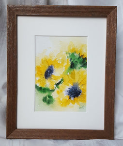Sunflowers: watercolor floral painting watercolor sunflowers sunflower painting floral painting home decor wall decor yellow green - Leigh Barry Watercolors