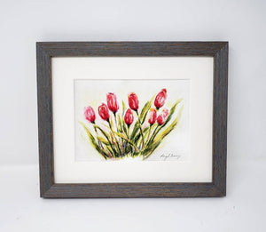 Tulips: Spring flowers tulip watercolor pink flower painting print framed housewarming gift floral art print original watercolor floral art - Leigh Barry Watercolors
