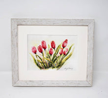 Load image into Gallery viewer, Tulips: Spring flowers tulip watercolor pink flower painting print framed housewarming gift floral art print original watercolor floral art - Leigh Barry Watercolors
