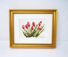 Load image into Gallery viewer, Tulips: Spring flowers tulip watercolor pink flower painting print framed housewarming gift floral art print original watercolor floral art - Leigh Barry Watercolors
