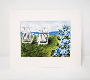 Nantucket Seaside: Nantucket Watercolor Print Or Original Painting Giclee Print Hydrangea Painting Hydrangeas art Cape Cod print seaside - Leigh Barry Watercolors