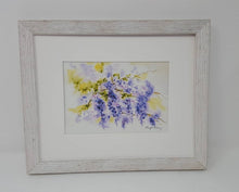 Load image into Gallery viewer, Wisteria:watercolor floral painting purple flowers giclee print archival original art framed art wall decor summer flowers bathroom decor - Leigh Barry Watercolors
